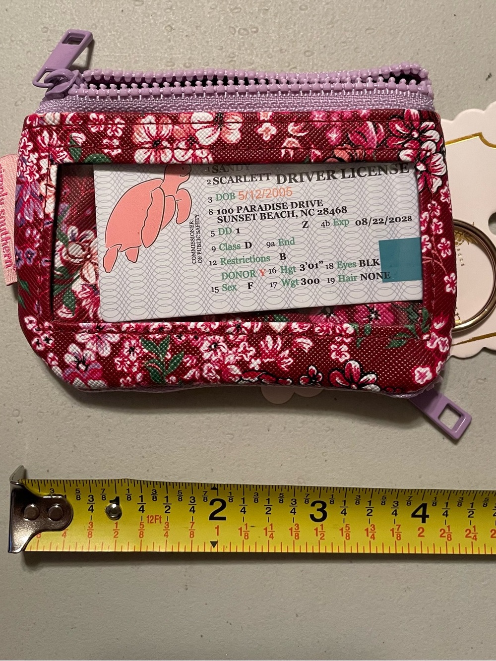 Simply Southern Floral ID Wallet Card Holder - Pink Burgundy NWT